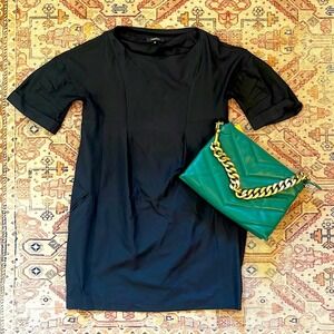 Cotélac | short sleeve black shift dress size 2 with pockets